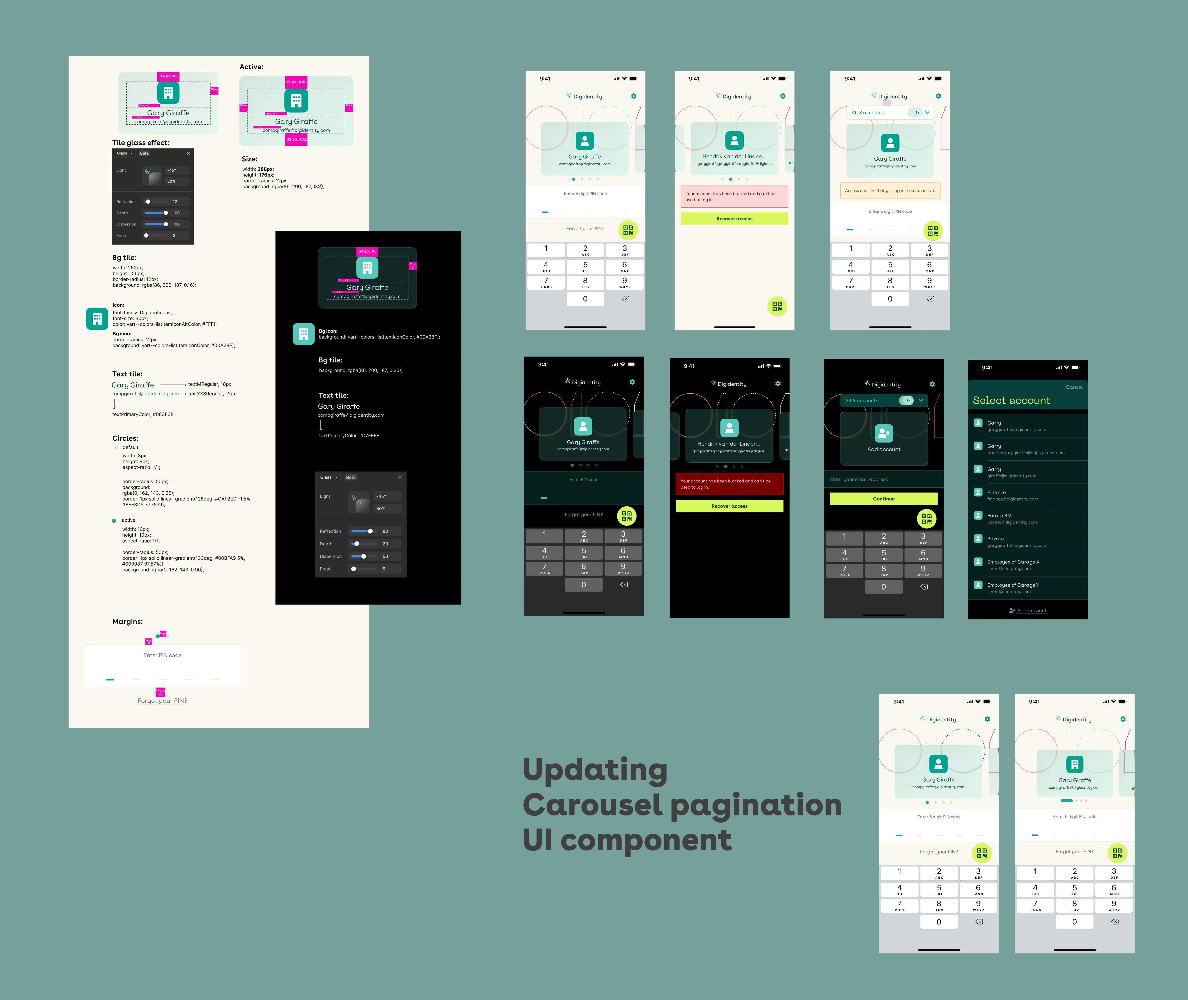 Design system components and handoff specs