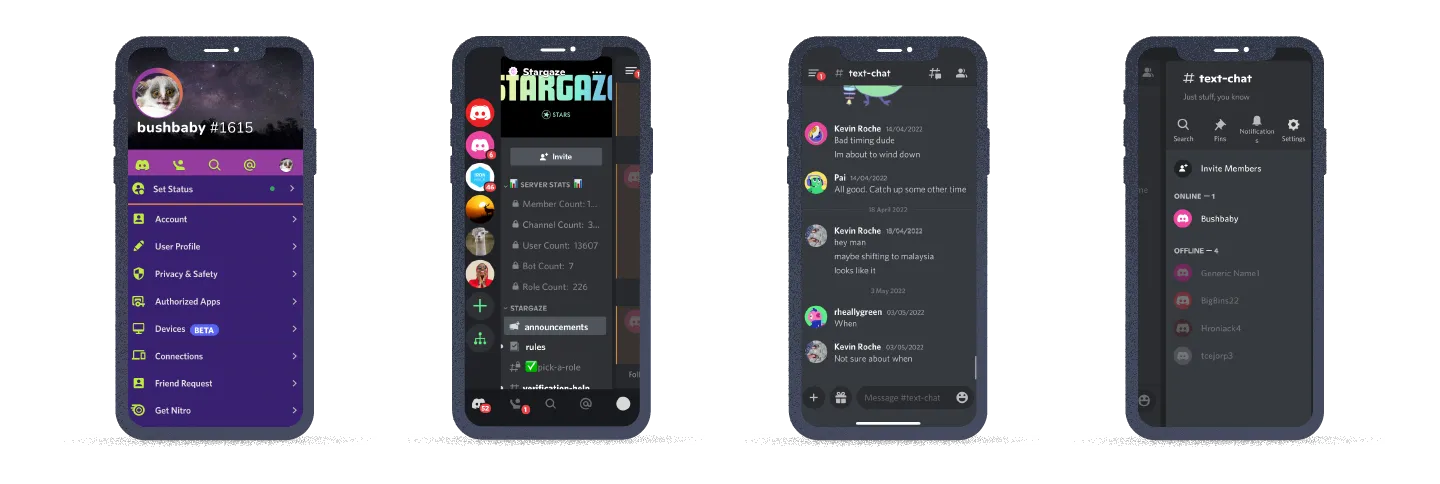 Redesigned screens — device mockups