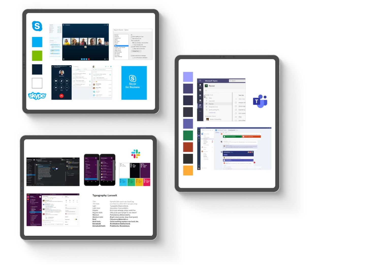 Visual competitor analysis — Skype, Microsoft Teams and Slack