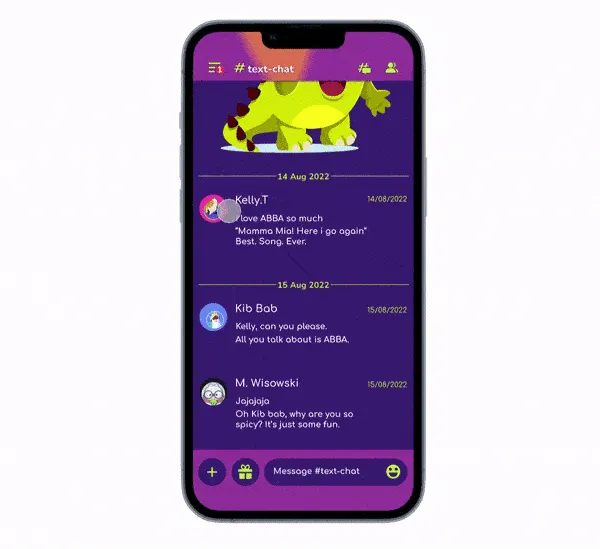 Redesigned text-chat screen