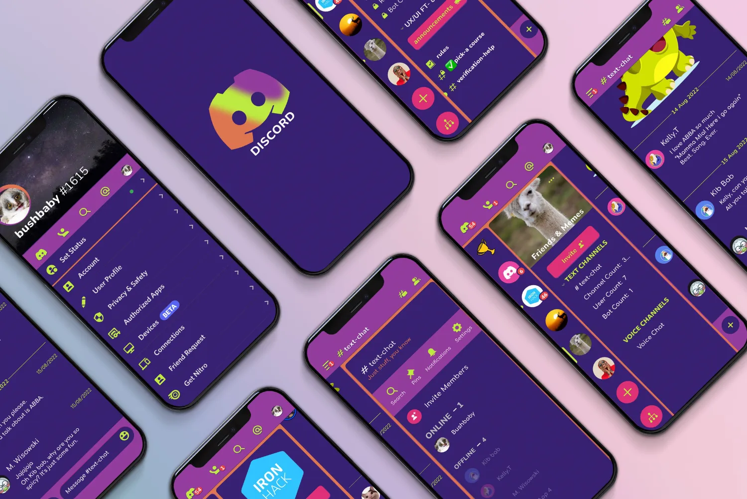 Redesigned screens — isometric showcase