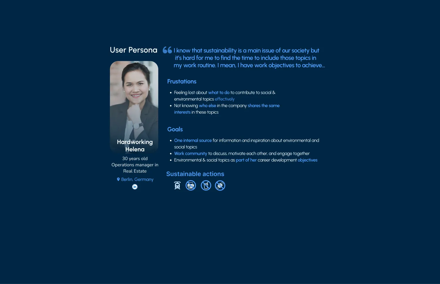 User persona — Helena