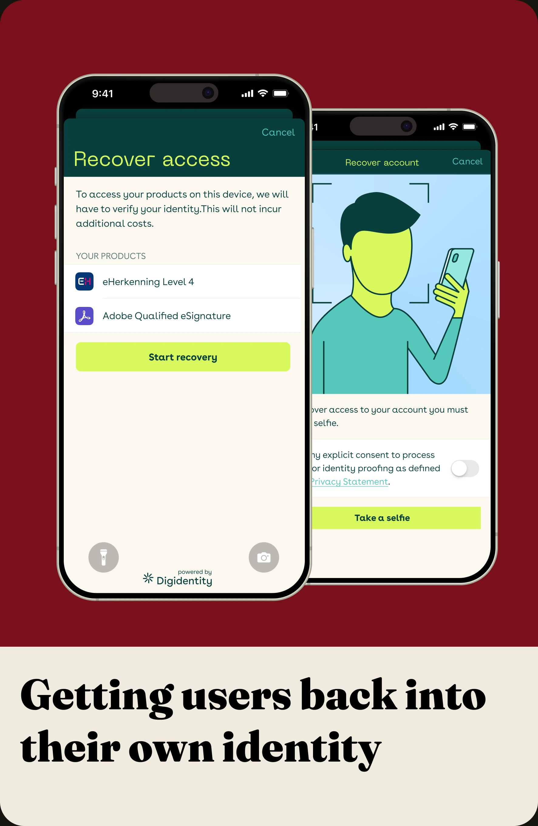 Account Recovery screens